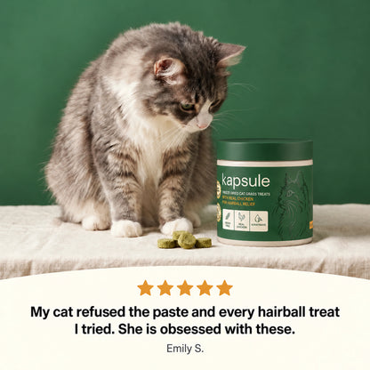 Freeze-Dried Cat Grass Treats for Hairball Relief