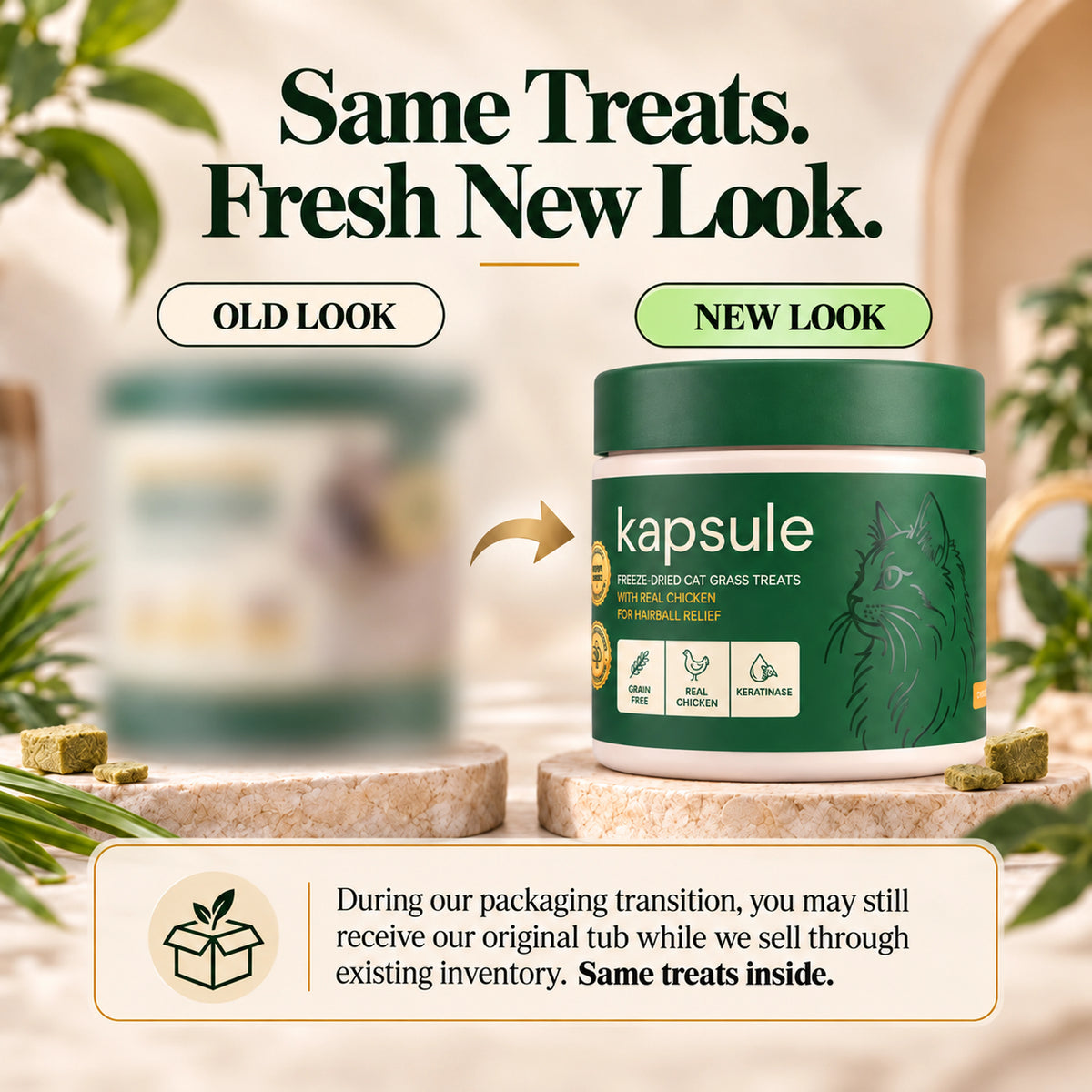 Freeze-Dried Cat Grass Treats for Hairball Relief